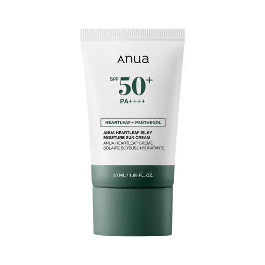 Heartleaf Silky Moisture Sun Cream SPF50+ PA++++, Heartleaf + Panthenol
